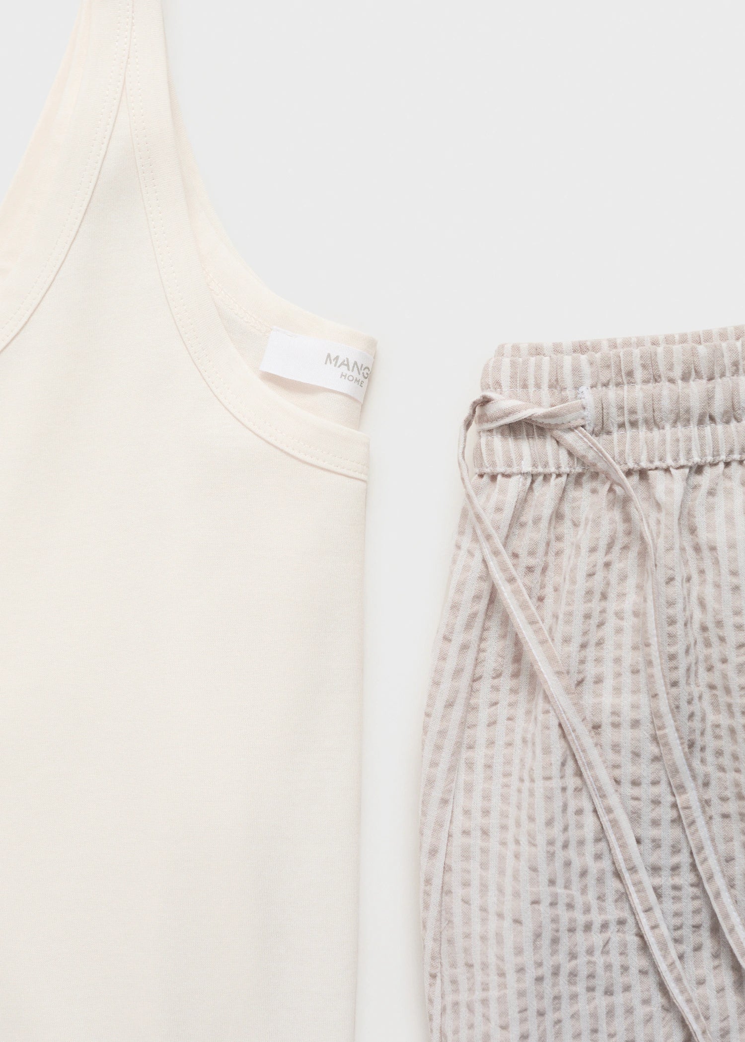 Two Piece Striped Seersucker Pyjama Shorts