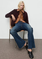 Velvet Bomber Jacket With Stitching