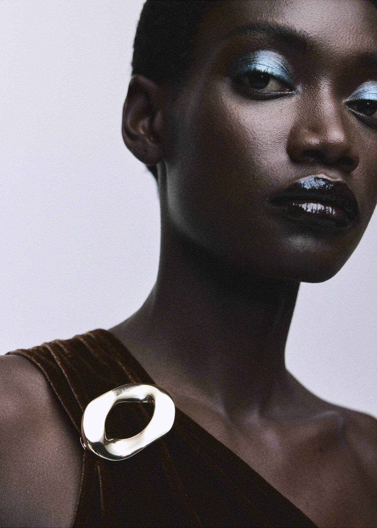 Velvet Jumpsuit With Metallic Detail