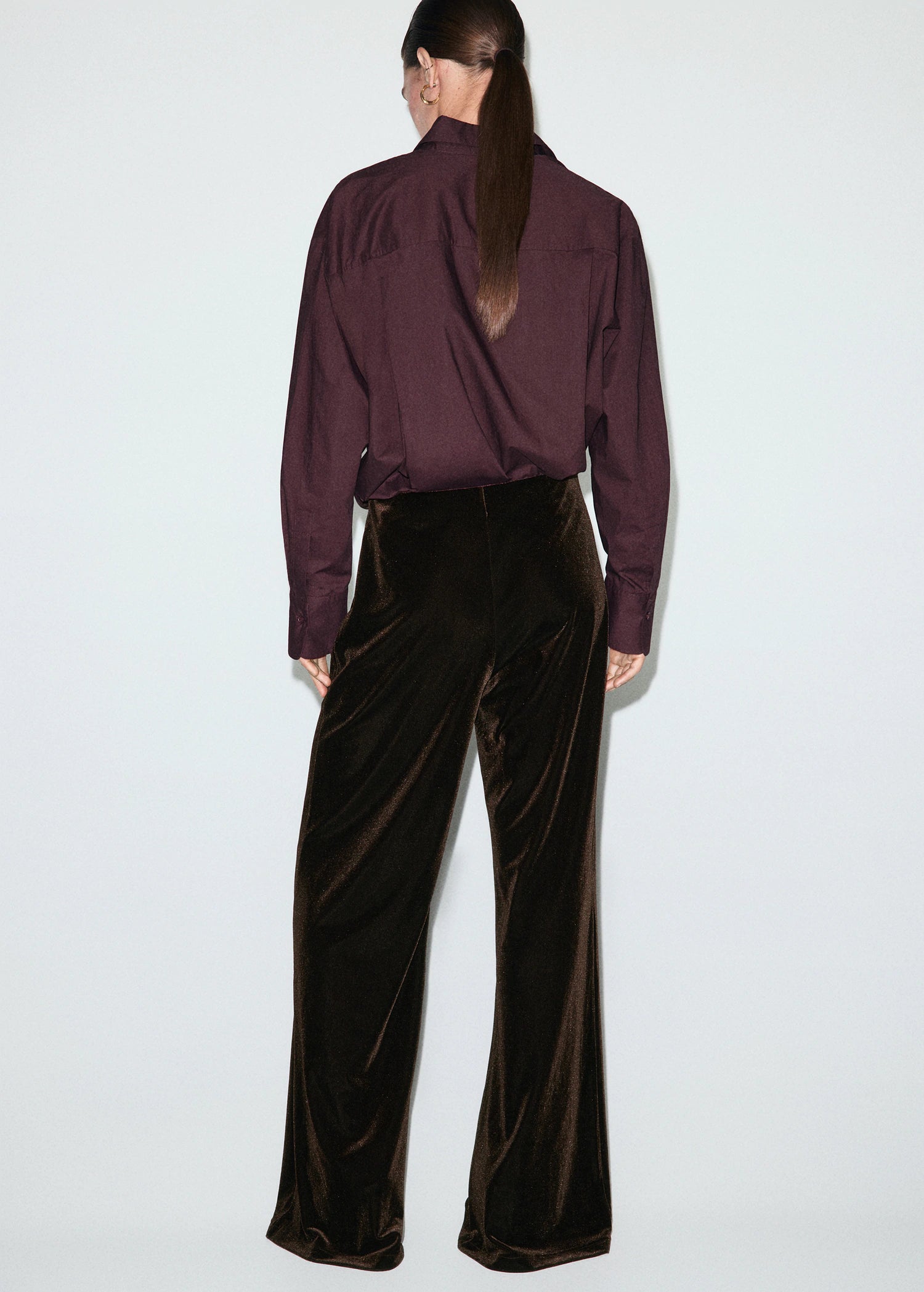 Velvet Wide Leg Trousers