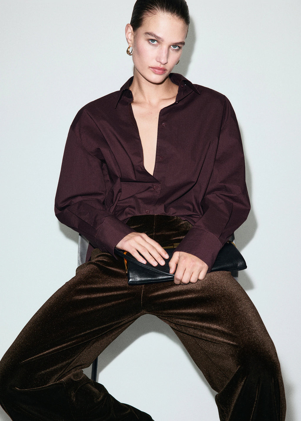 Velvet Wide Leg Trousers