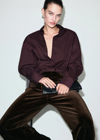 Velvet Wide Leg Trousers