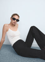 Violet Flared High Rise Jeans