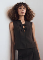 V Neck Blouse With Bows