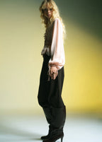 V Neck Blouse With Lace Trim