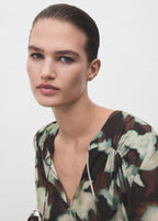 V Neck Blouse With Tie