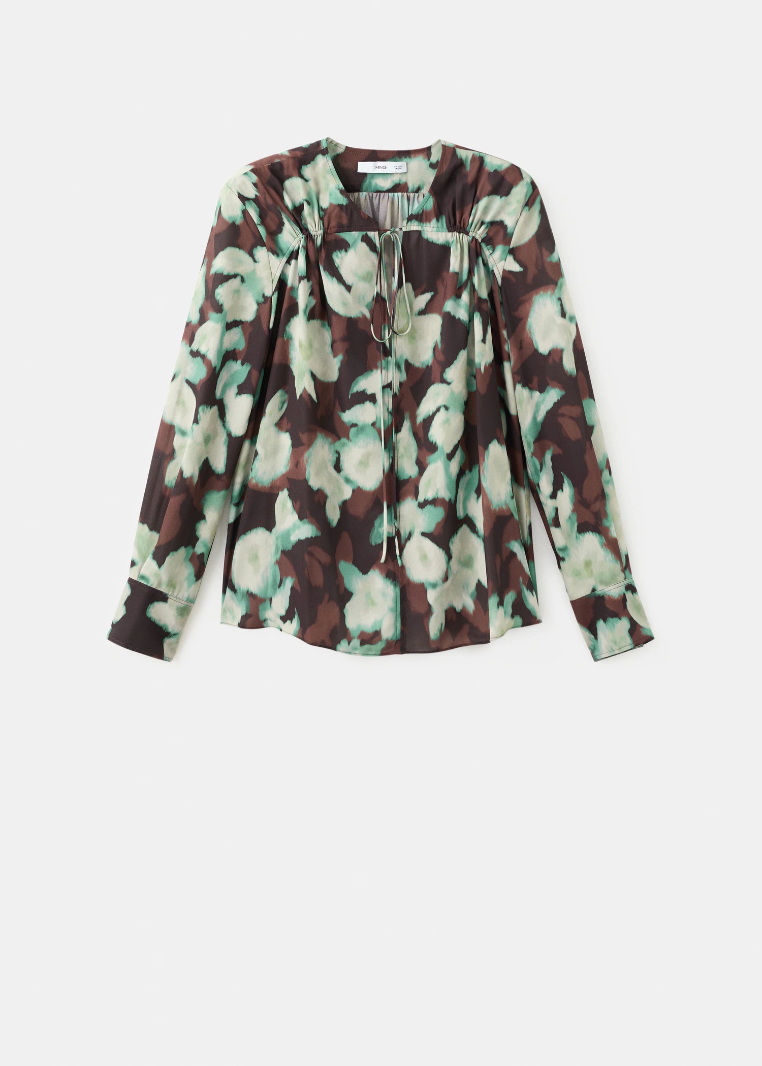 V Neck Blouse With Tie