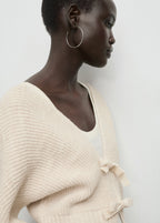 V Neck Cardigan With Bows