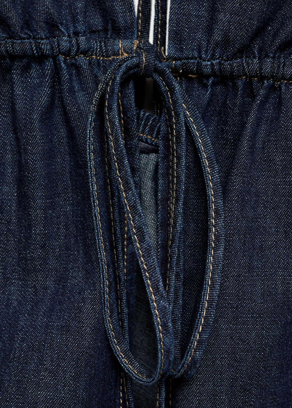 V Neck Denim Top With Bow