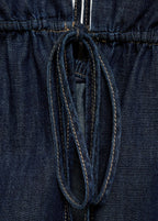 V Neck Denim Top With Bow