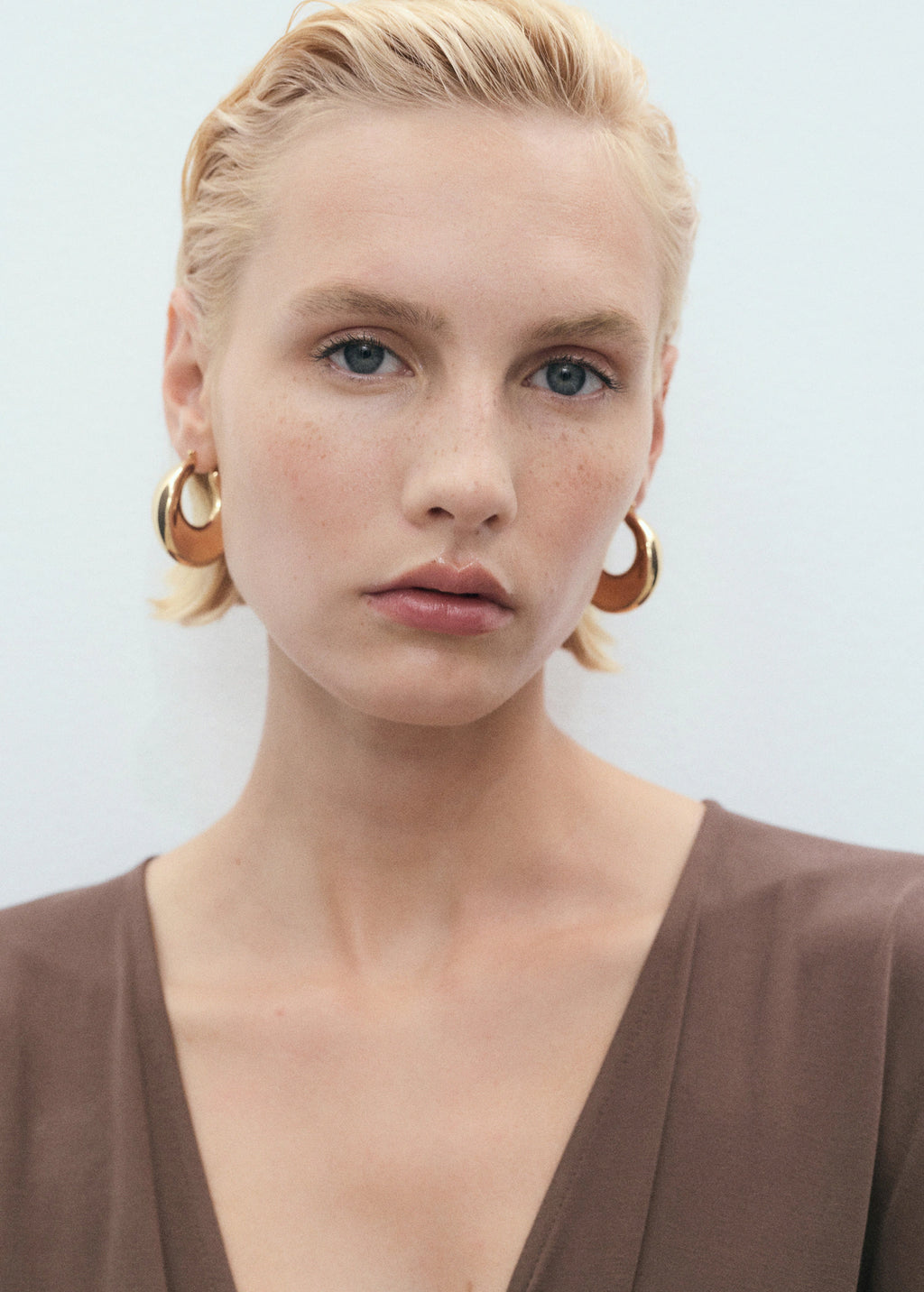 V Neck Dress With Gathered Neckline