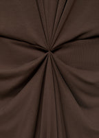 V Neck Dress With Gathered Neckline