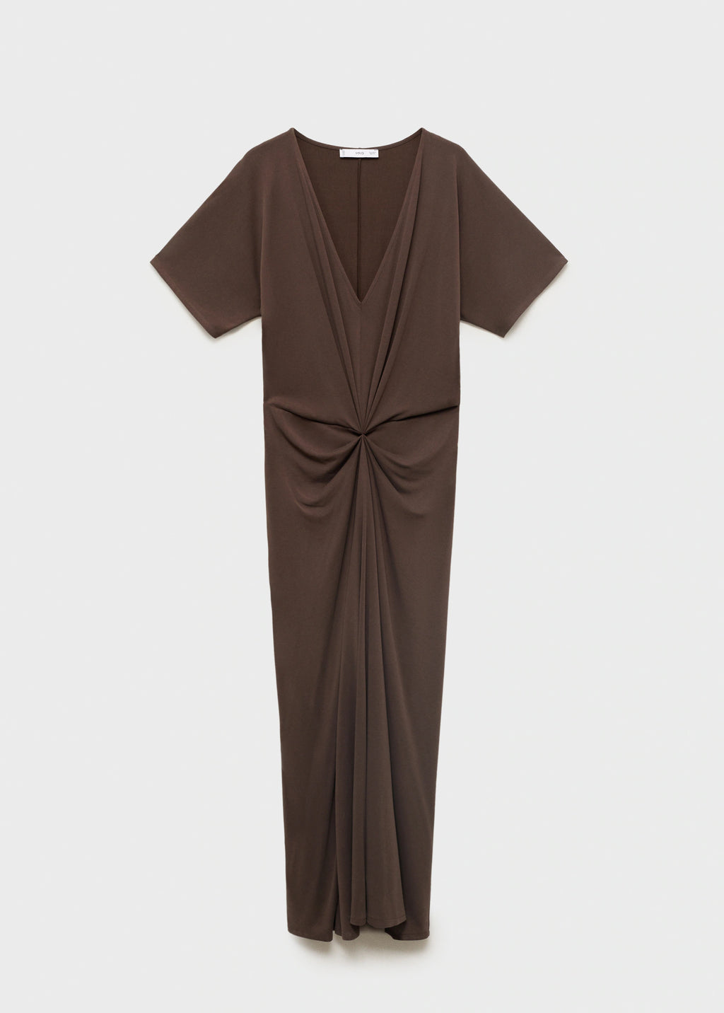 V Neck Dress With Gathered Neckline