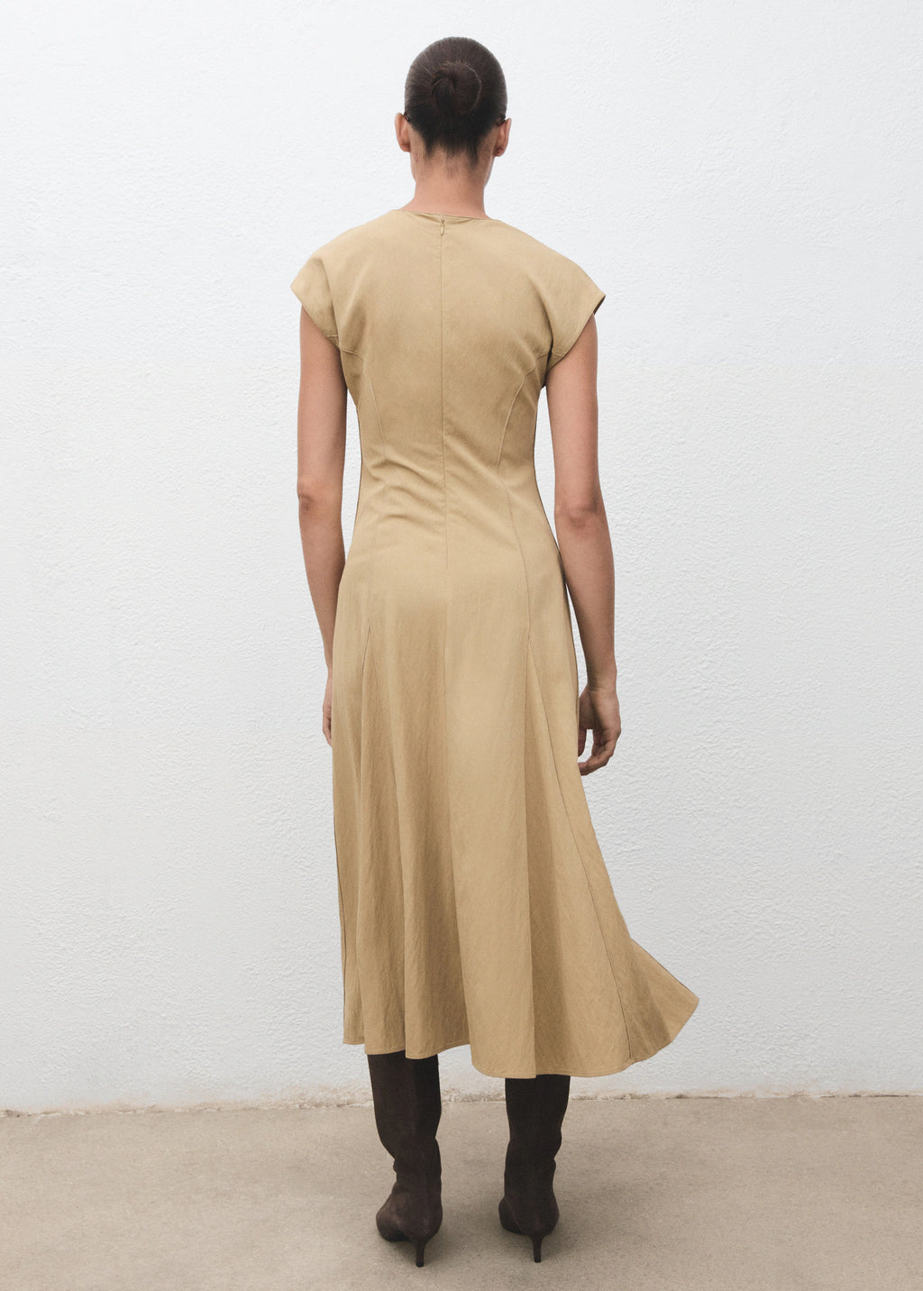 V Neck Dress With Stitching