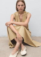 V Neck Dress With Stitching