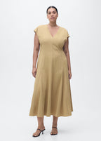 V Neck Dress With Stitching