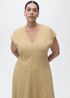 V Neck Dress With Stitching