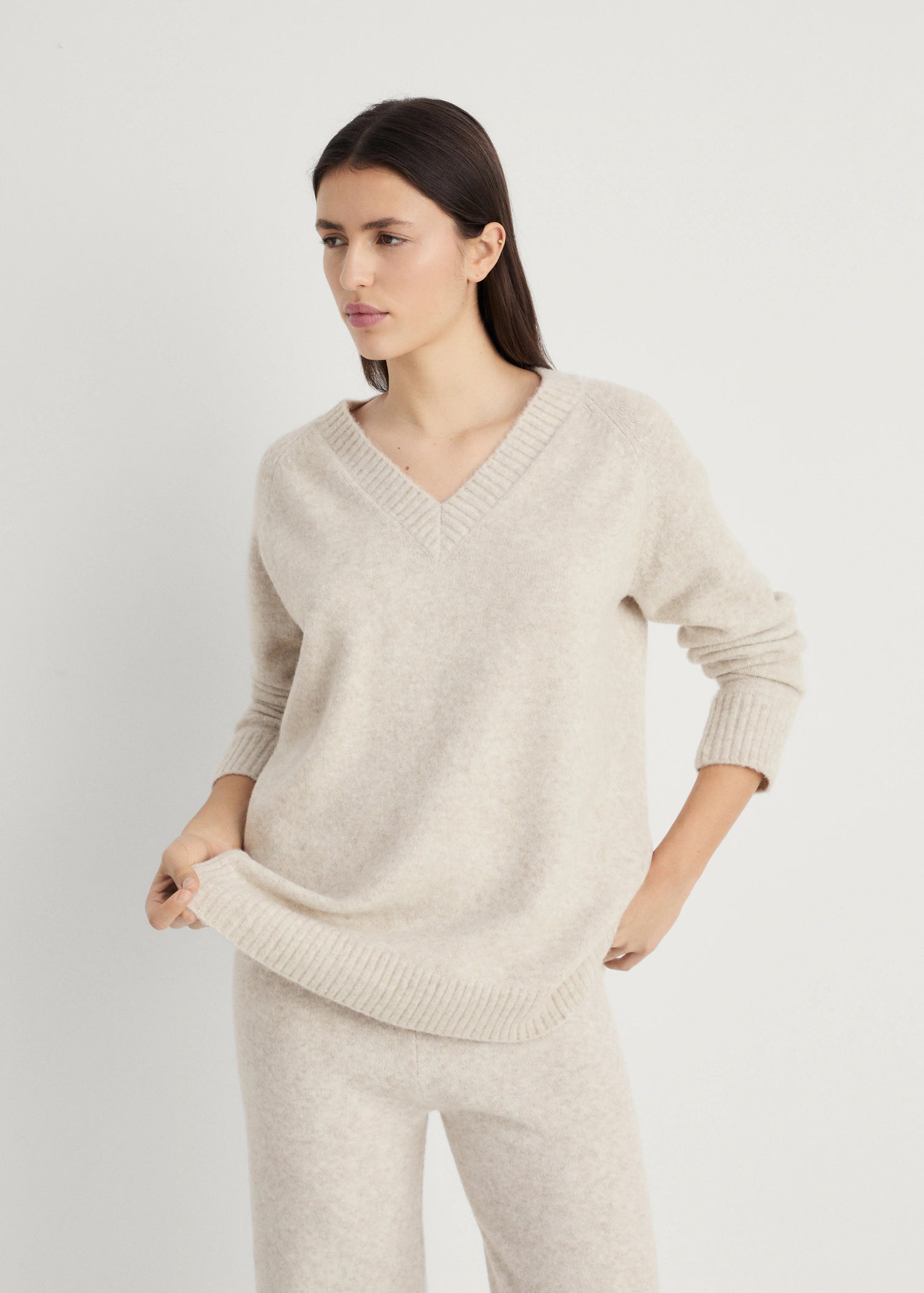 V Neck Knit Sweater