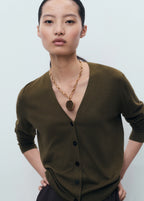 V Neck Knitted Cardigan