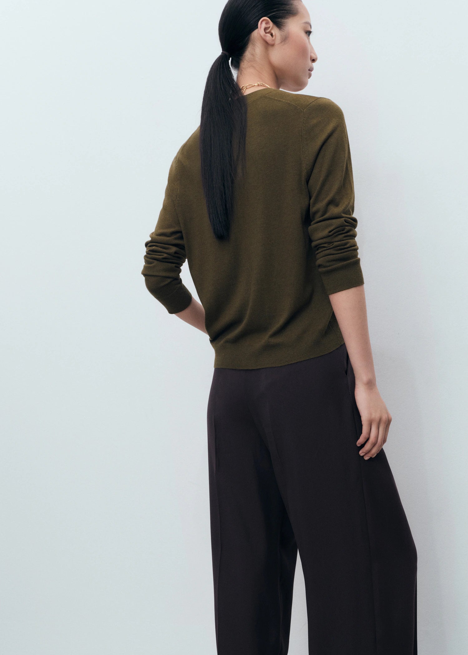 V Neck Knitted Cardigan