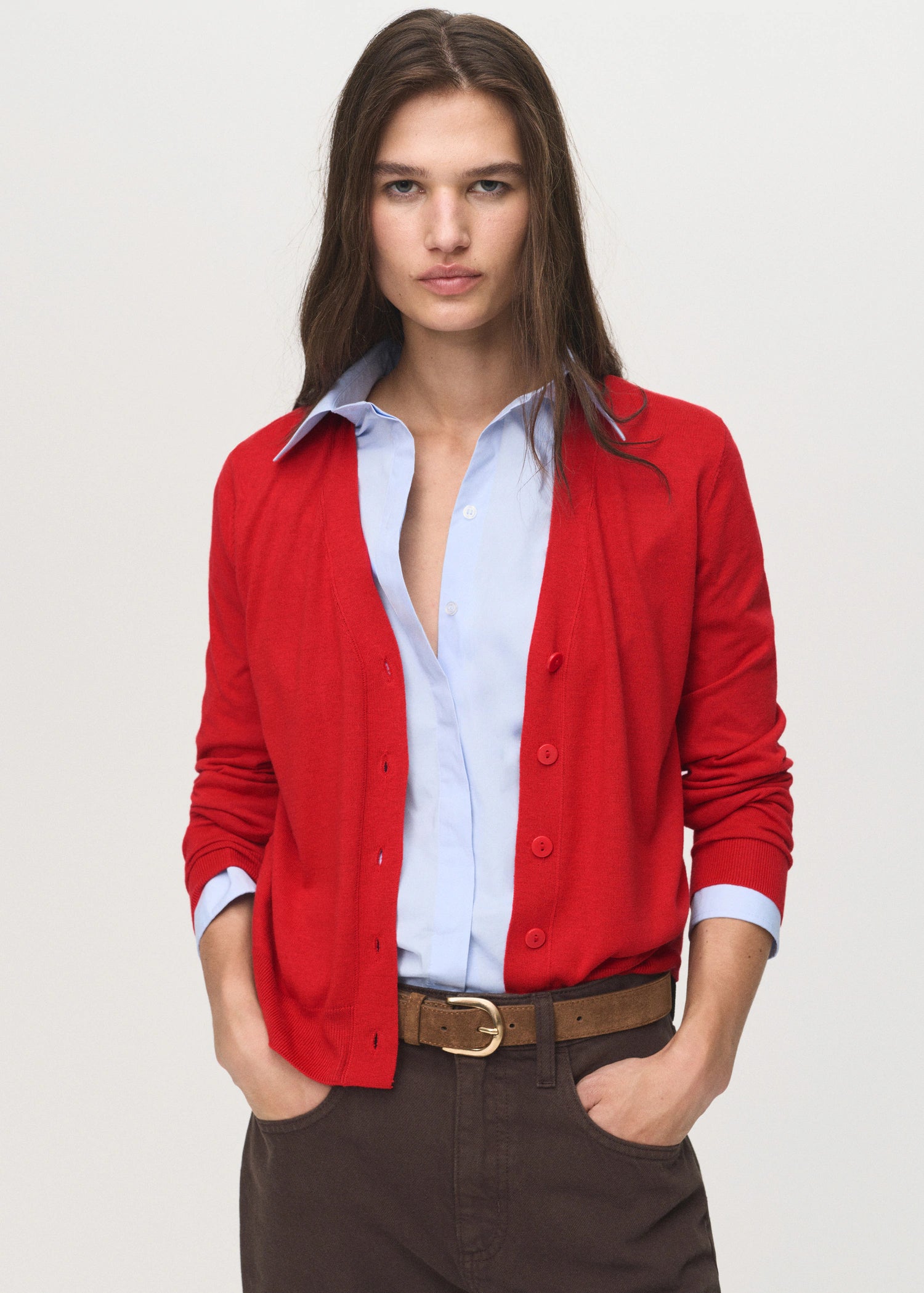 V Neck Knitted Cardigan