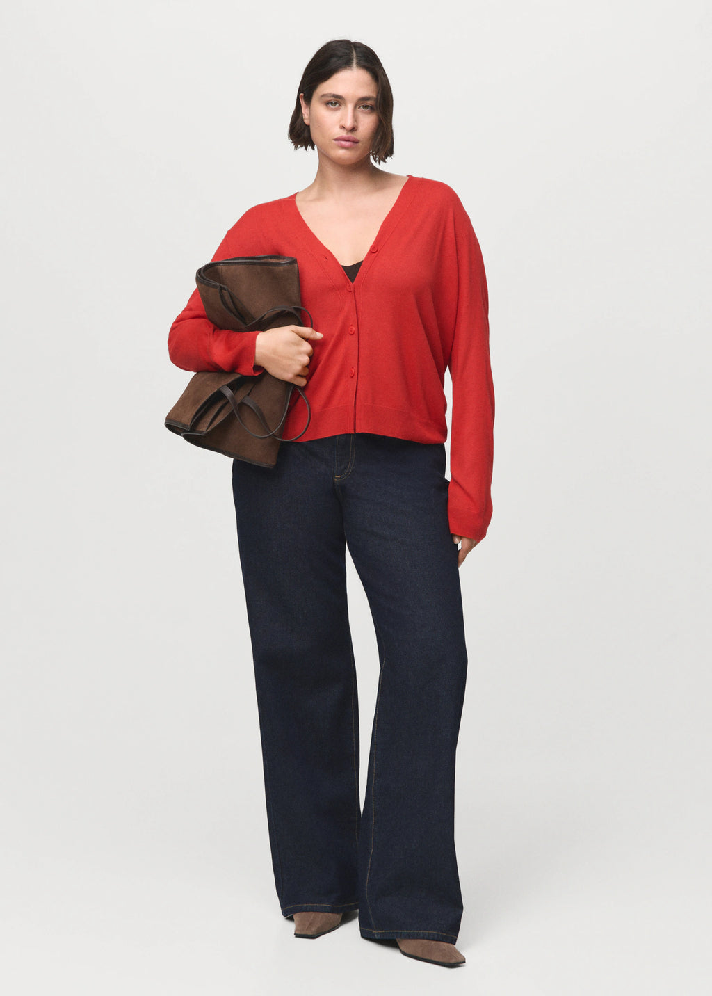 V Neck Knitted Cardigan