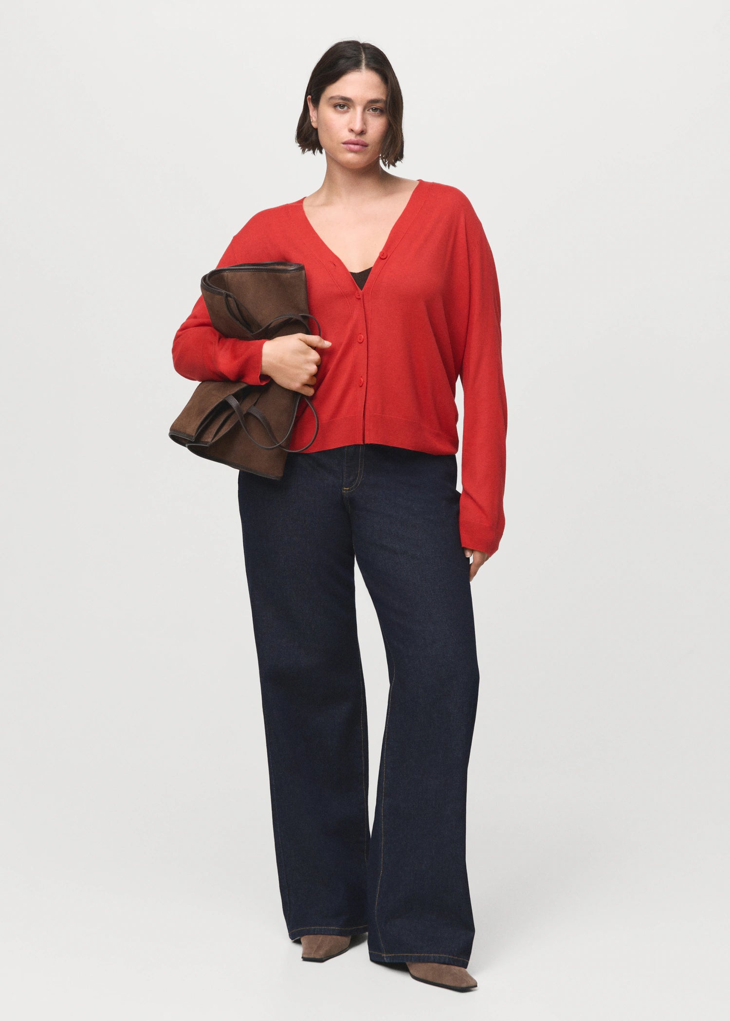 V Neck Knitted Cardigan