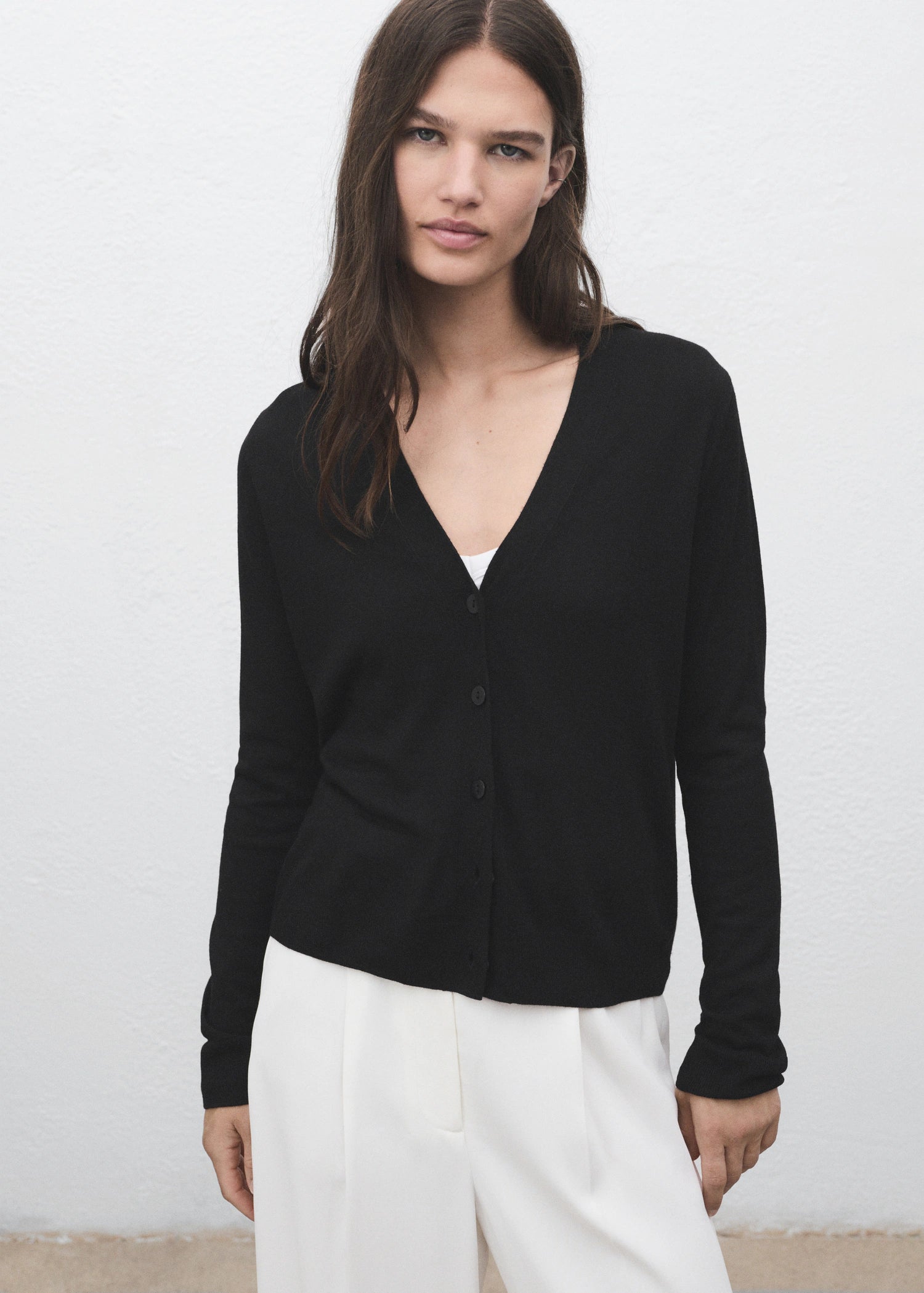 V Neck Knitted Cardigan