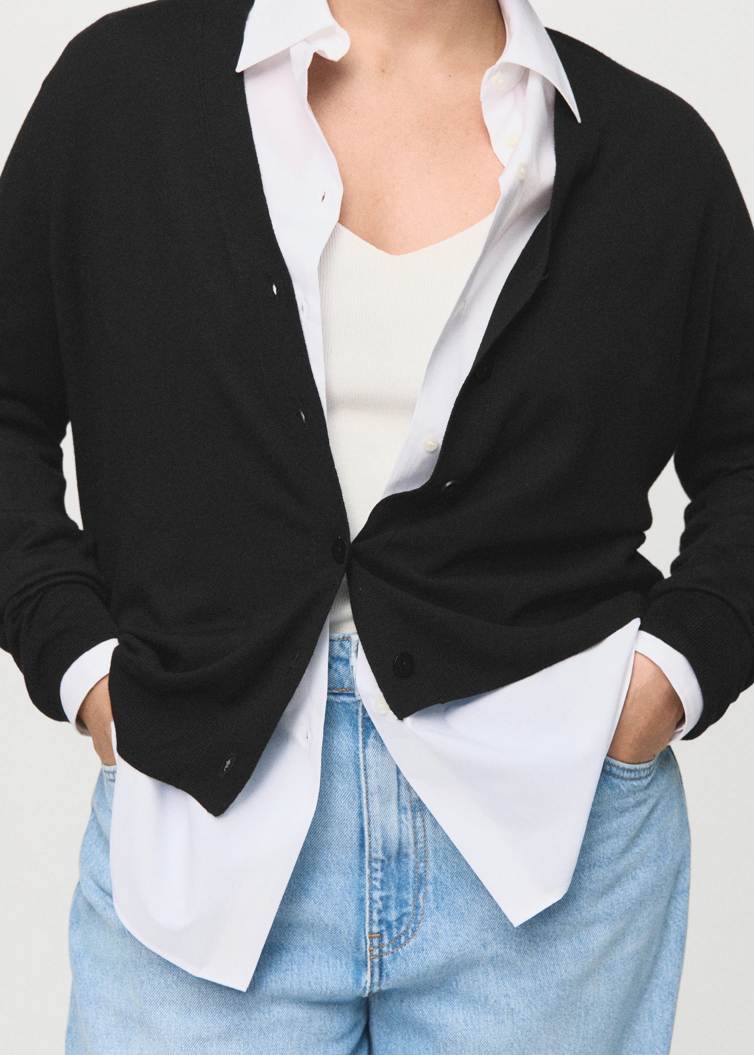 V Neck Knitted Cardigan