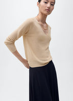 V Neck Lurex Sweater