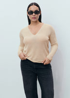 V Neck Lurex Sweater