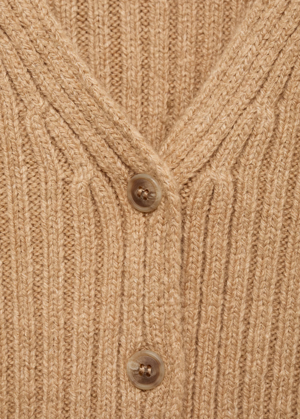 V Neck Ribbed Cardigan