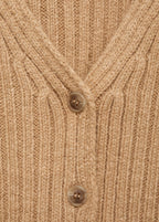 V Neck Ribbed Cardigan
