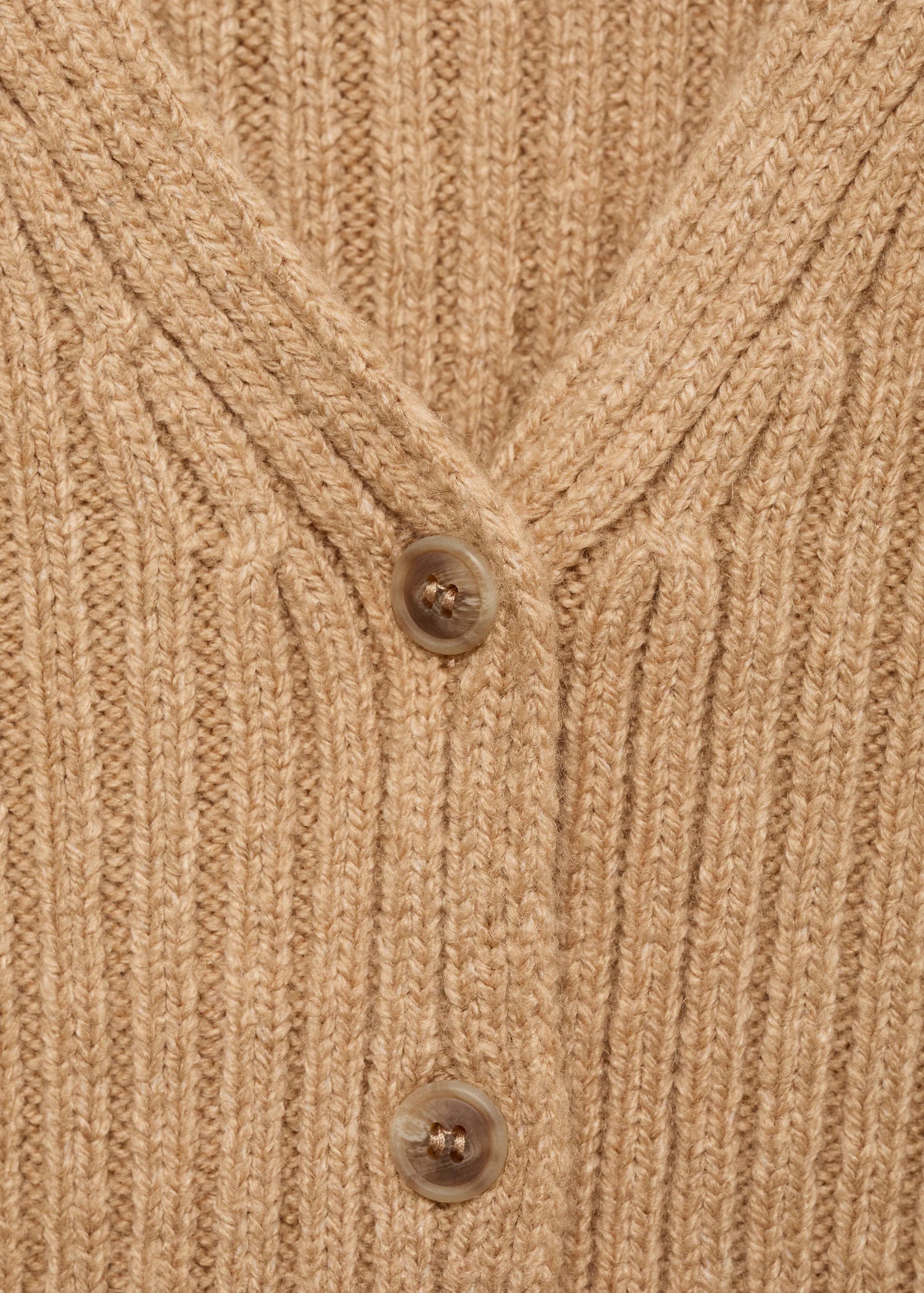 V Neck Ribbed Cardigan
