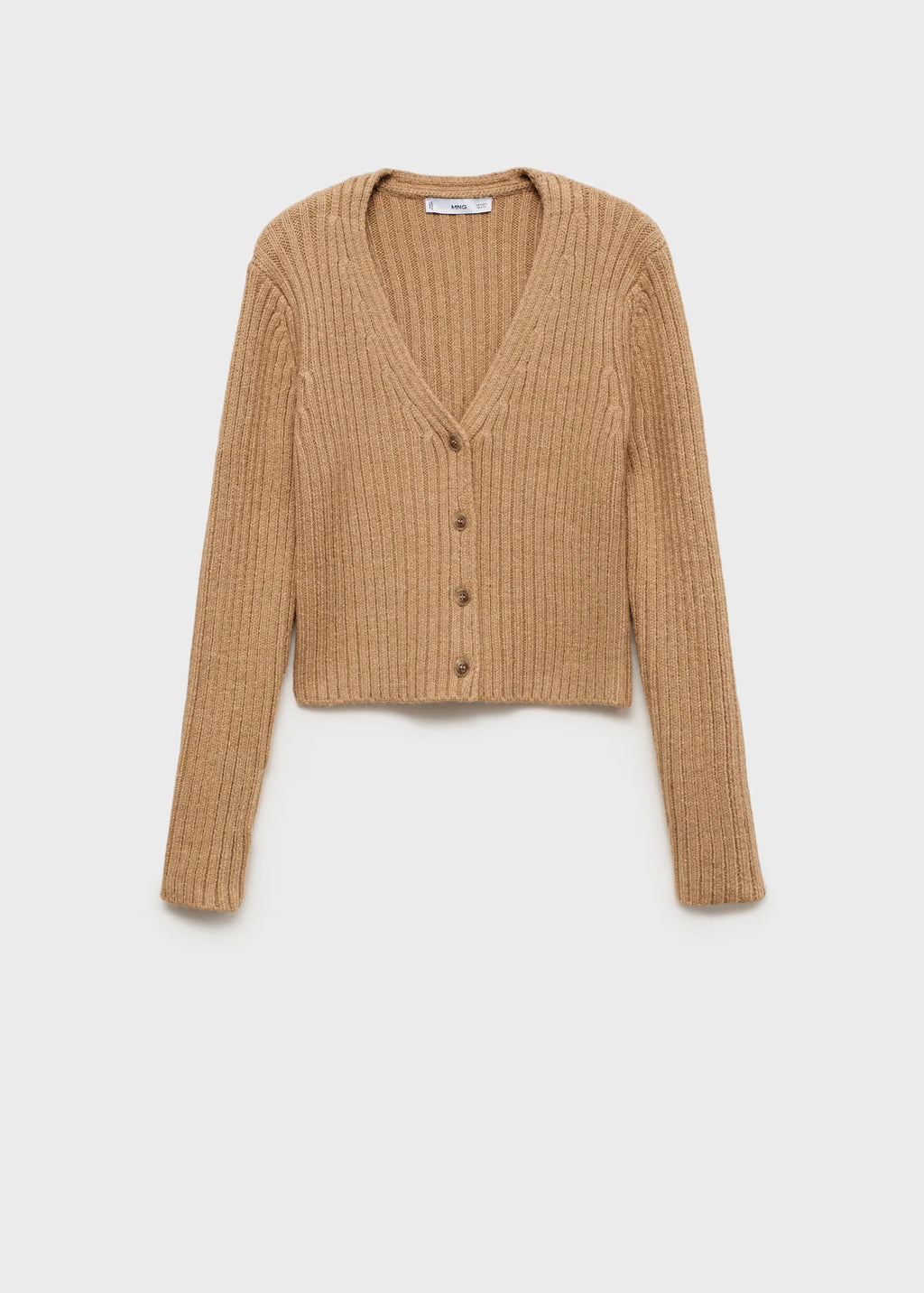 V Neck Ribbed Cardigan