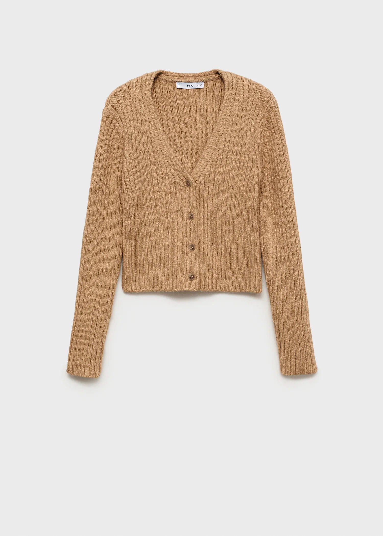 V Neck Ribbed Cardigan