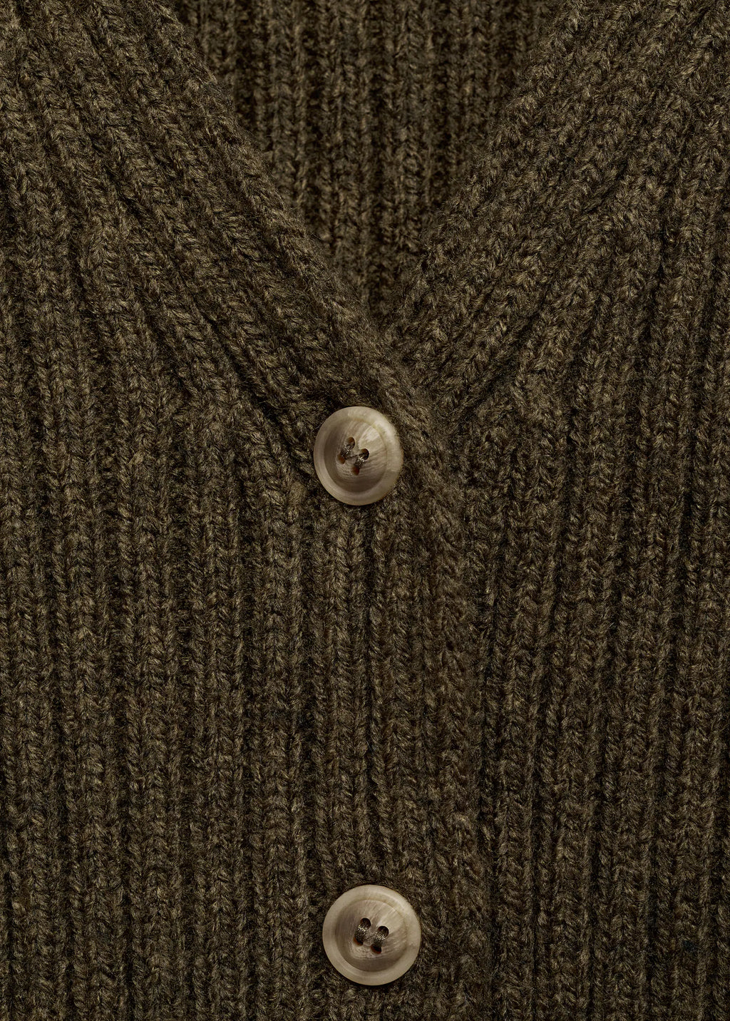 V Neck Ribbed Cardigan