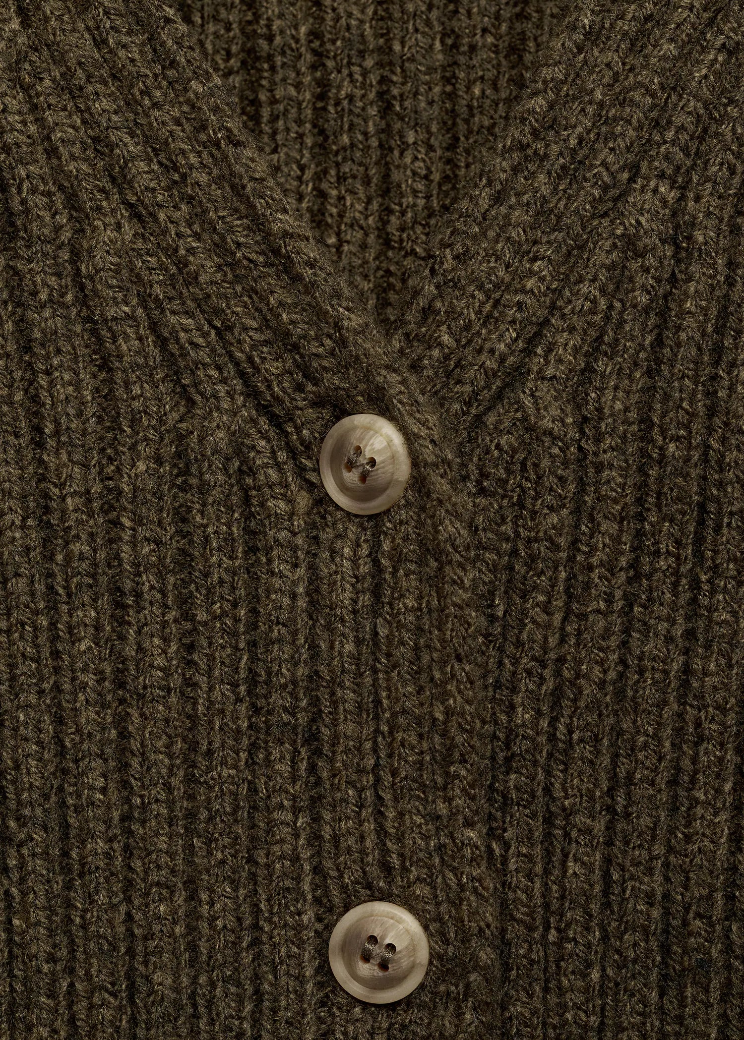 V Neck Ribbed Cardigan