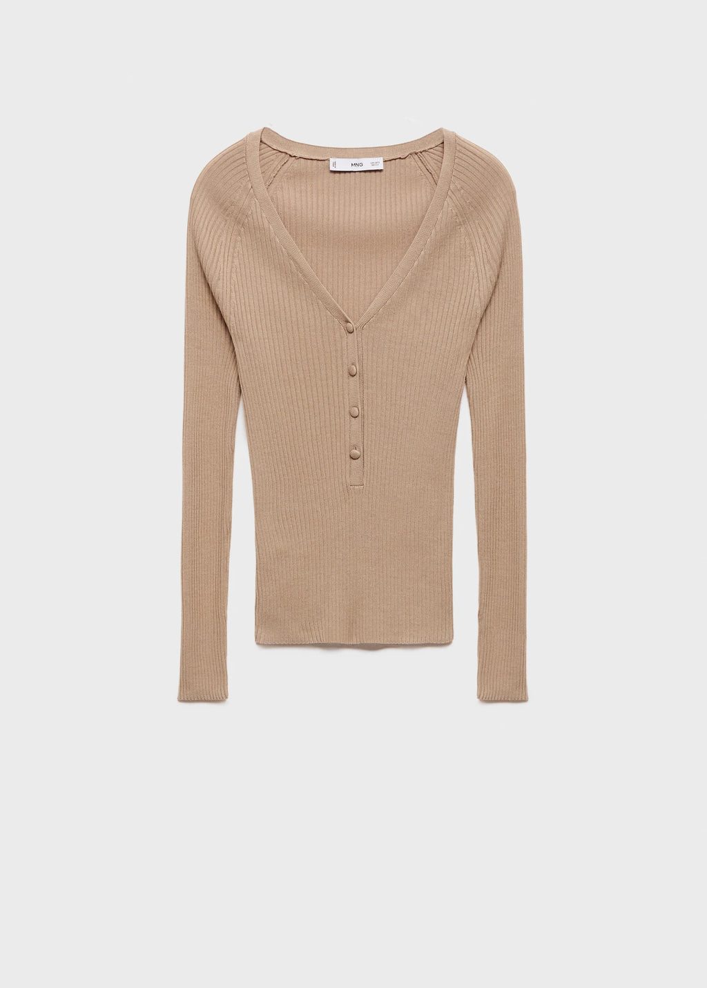 V Neck Ribbed Knit Sweater