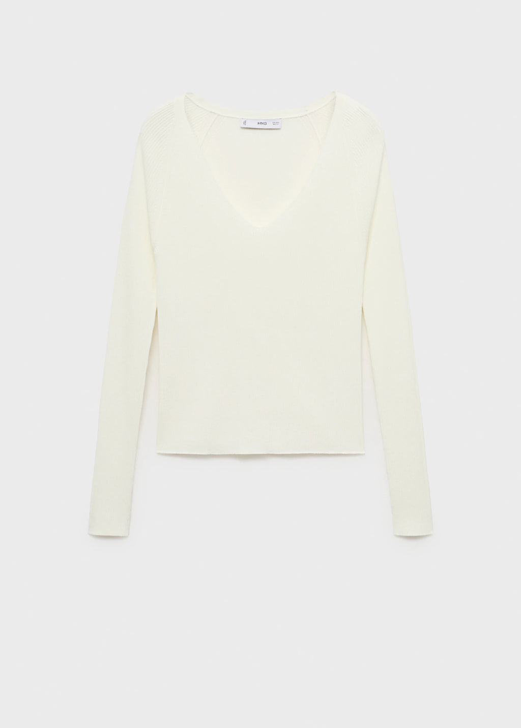 V Neck Ribbed Knit Sweater