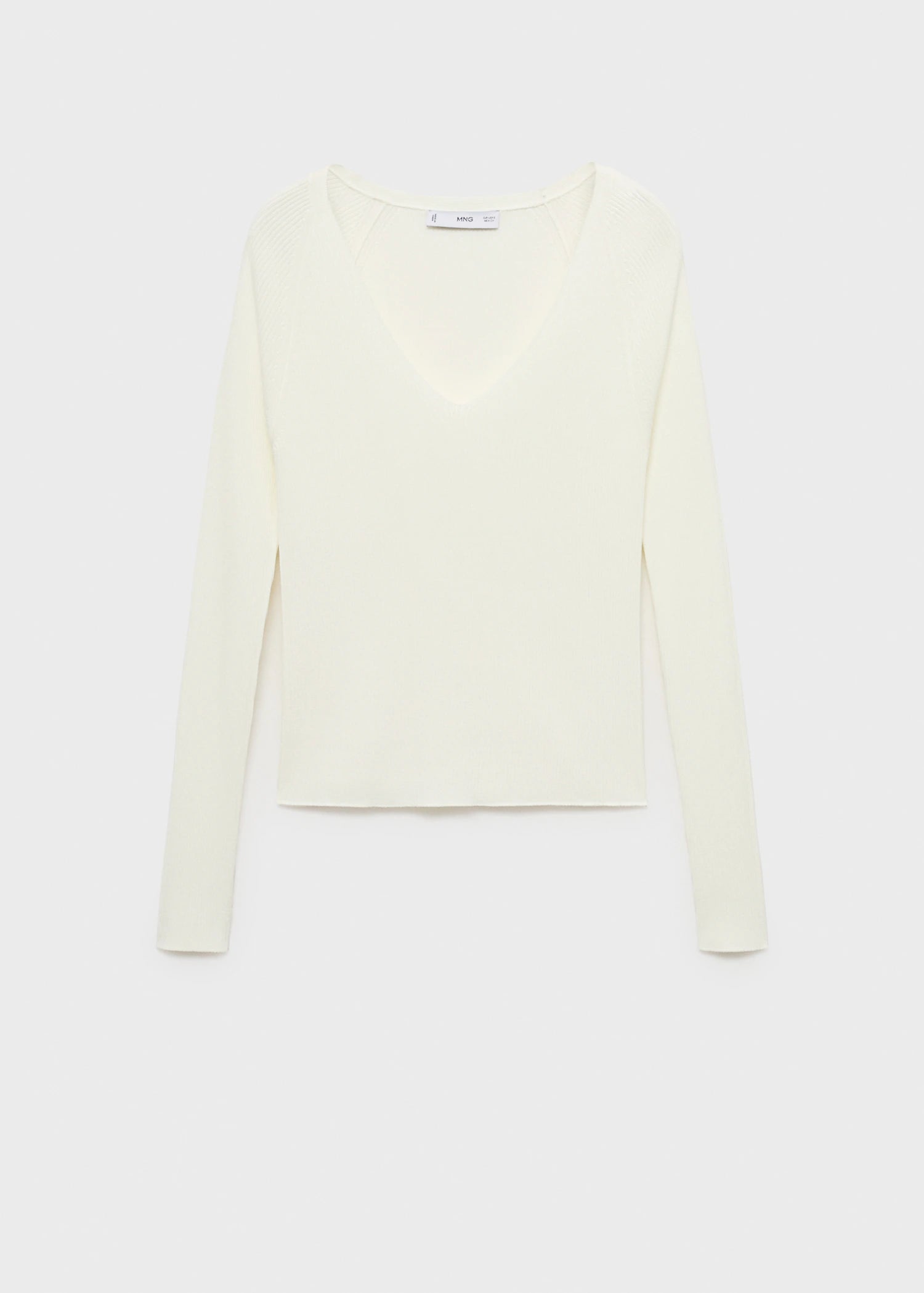 V Neck Ribbed Knit Sweater