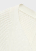 V Neck Ribbed Knit Sweater