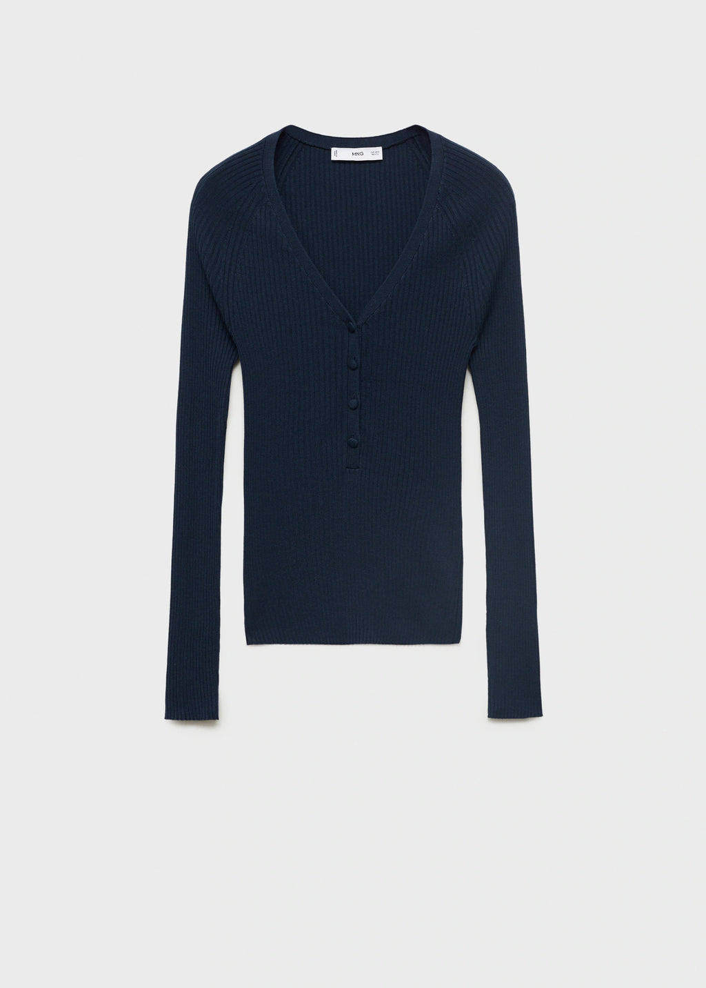 V Neck Ribbed Knit Sweater