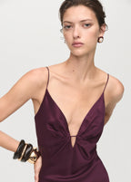 V Neck Satin Dress