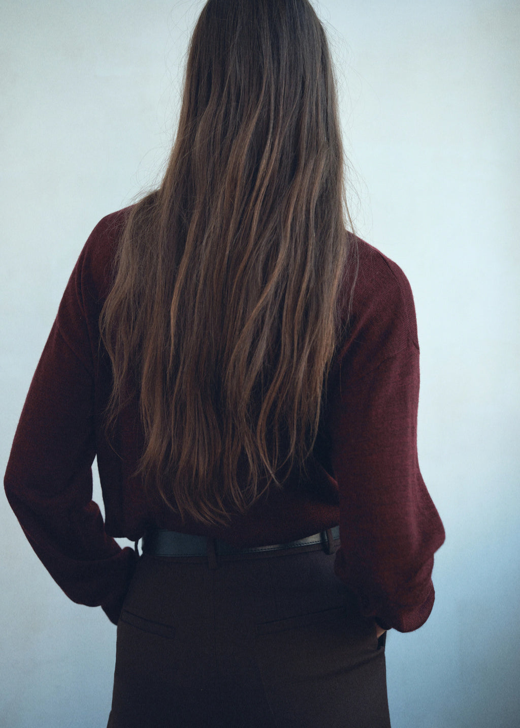 V Neck Sweater With Scarf