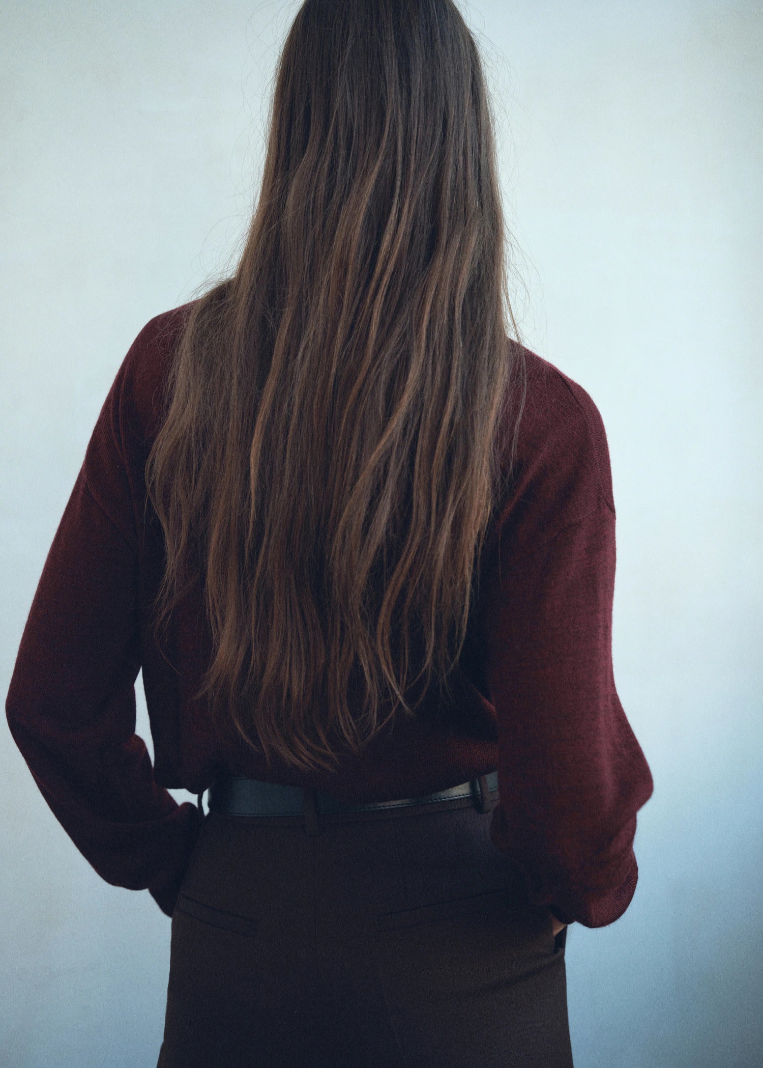 V Neck Sweater With Scarf