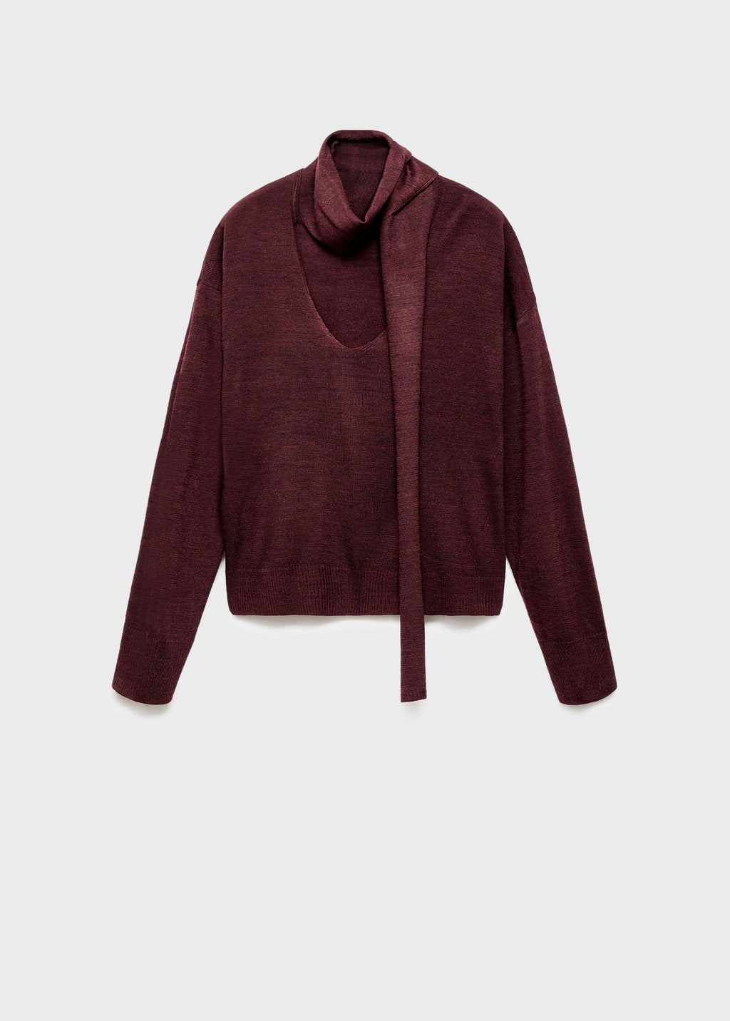 V Neck Sweater With Scarf