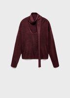 V Neck Sweater With Scarf