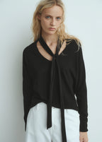 V Neck Sweater With Scarf