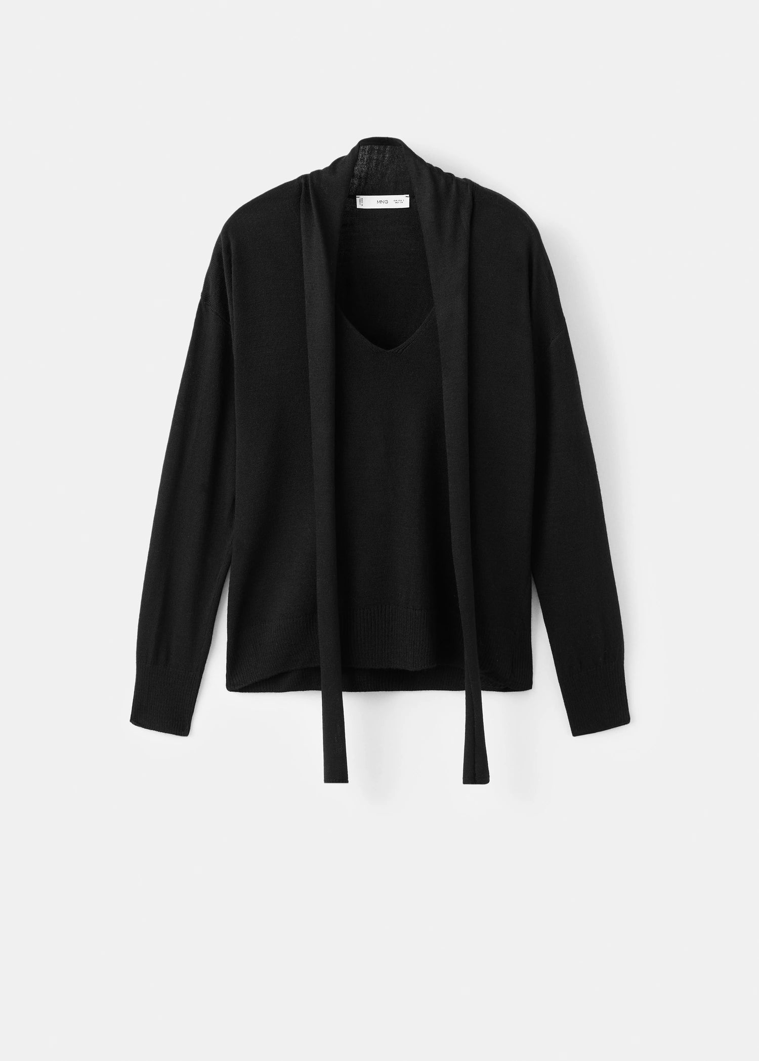 V Neck Sweater With Scarf